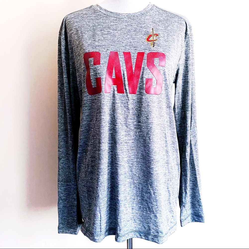 NBA Cleveland Cavaliers Cavs Basketball Gray Long Sleeve Shirt Mens Medium - Picture 1 of 7